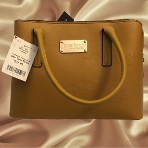 NWT Bebe Mustard Mini Satchel Handbag